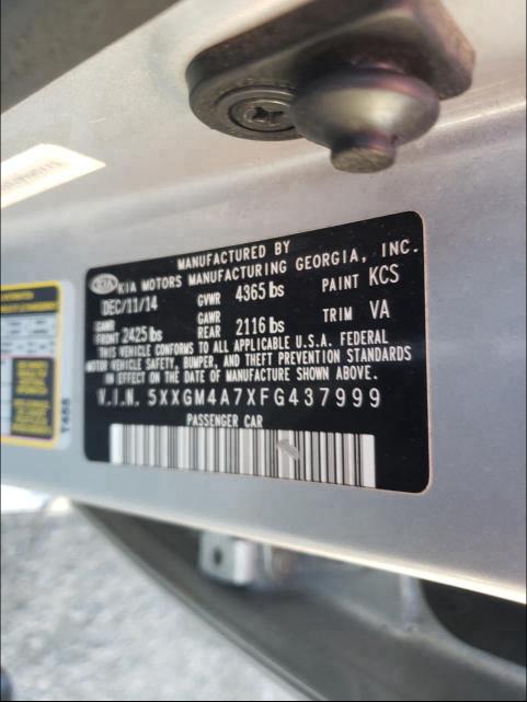 Photo 9 VIN: 5XXGM4A7XFG437999 - KIA OPTIMA LX 