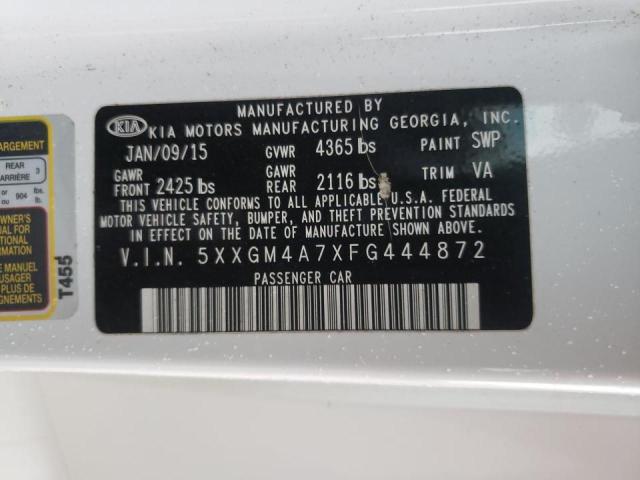 Photo 9 VIN: 5XXGM4A7XFG444872 - KIA OPTIMA LX 