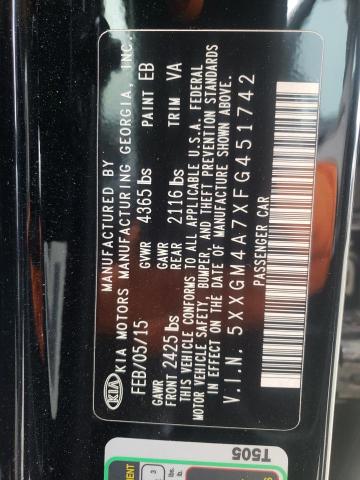 Photo 9 VIN: 5XXGM4A7XFG451742 - KIA OPTIMA LX 