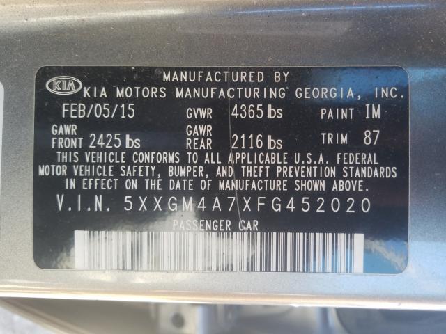 Photo 9 VIN: 5XXGM4A7XFG452020 - KIA OPTIMA LX 