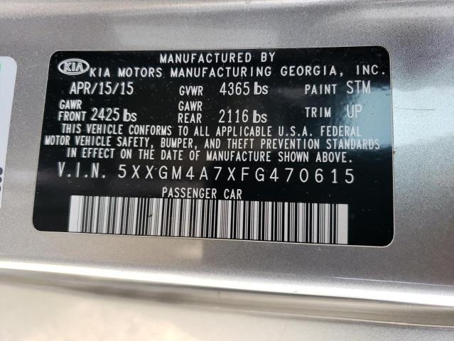 Photo 12 VIN: 5XXGM4A7XFG470615 - KIA OPTIMA 