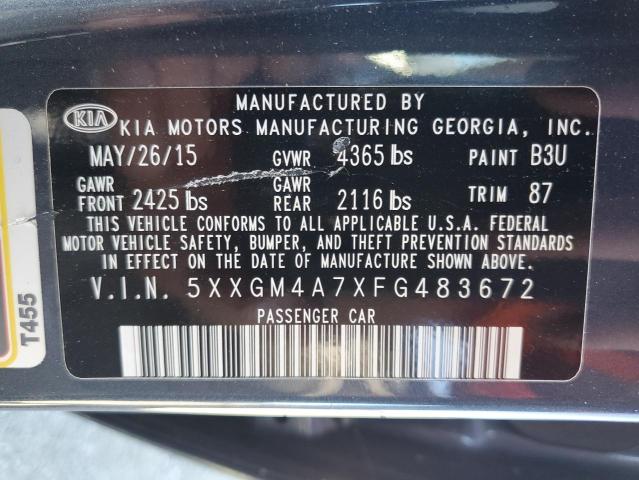 Photo 11 VIN: 5XXGM4A7XFG483672 - KIA OPTIMA LX 