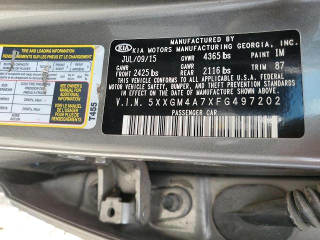 Photo 9 VIN: 5XXGM4A7XFG497202 - KIA OPTIMA LX 