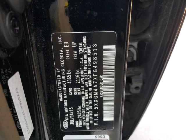 Photo 9 VIN: 5XXGM4A7XFG498513 - KIA OPTIMA LX 