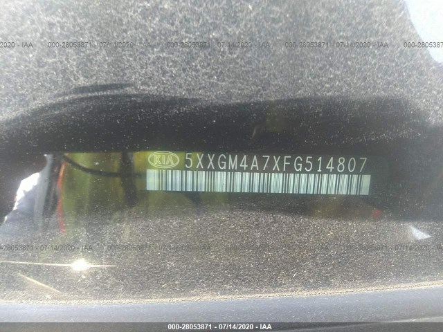 Photo 8 VIN: 5XXGM4A7XFG514807 - KIA OPTIMA 