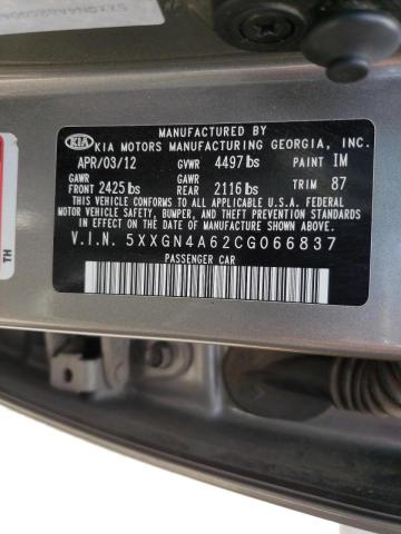 Photo 9 VIN: 5XXGN4A62CG066837 - KIA OPTIMA EX 