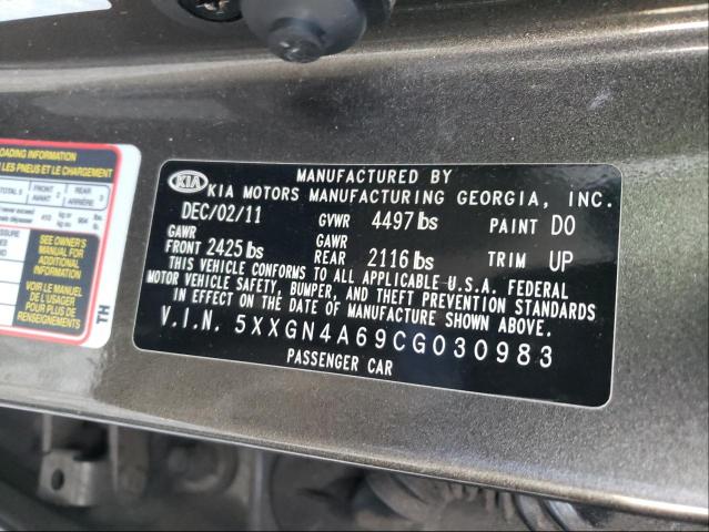 Photo 9 VIN: 5XXGN4A69CG030983 - KIA OPTIMA EX 