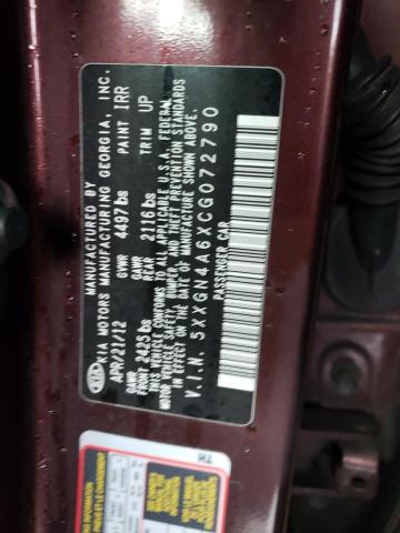 Photo 12 VIN: 5XXGN4A6XCG072790 - KIA OPTIMA EX 