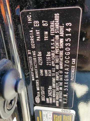 Photo 11 VIN: 5XXGN4A70CG035143 - KIA OPTIMA 