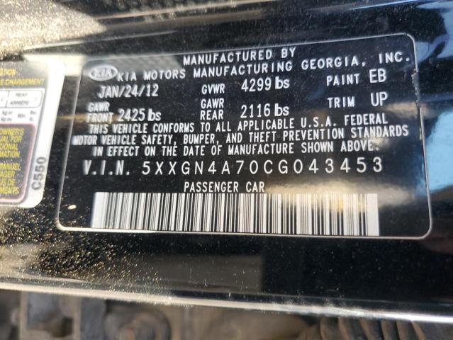 Photo 11 VIN: 5XXGN4A70CG043453 - KIA OPTIMA EX 