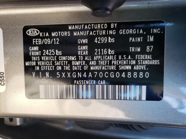 Photo 9 VIN: 5XXGN4A70CG048880 - KIA OPTIMA EX 