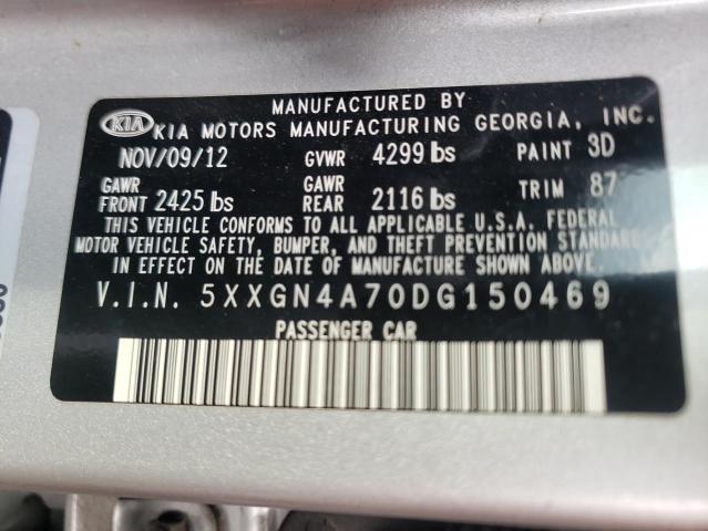 Photo 9 VIN: 5XXGN4A70DG150469 - KIA OPTIMA EX 