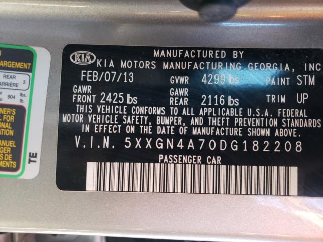 Photo 9 VIN: 5XXGN4A70DG182208 - KIA OPTIMA EX 