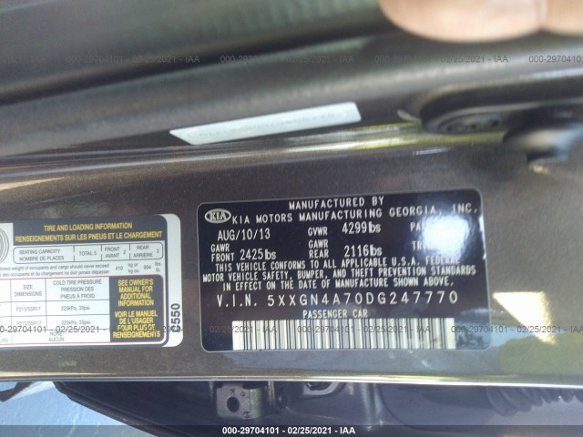 Photo 8 VIN: 5XXGN4A70DG247770 - KIA OPTIMA 