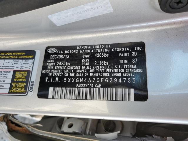 Photo 12 VIN: 5XXGN4A70EG294735 - KIA OPTIMA EX 