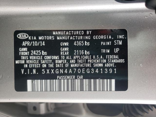 Photo 9 VIN: 5XXGN4A70EG341391 - KIA OPTIMA EX 