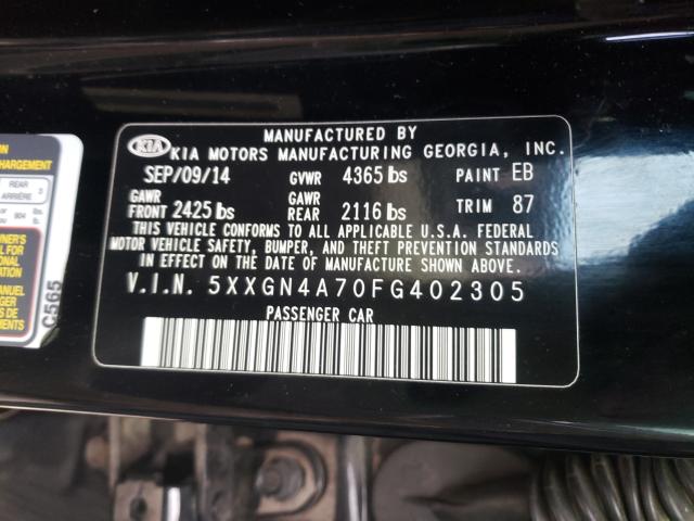 Photo 9 VIN: 5XXGN4A70FG402305 - KIA OPTIMA EX 