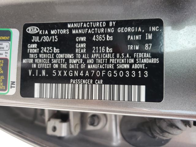 Photo 9 VIN: 5XXGN4A70FG503313 - KIA OPTIMA 