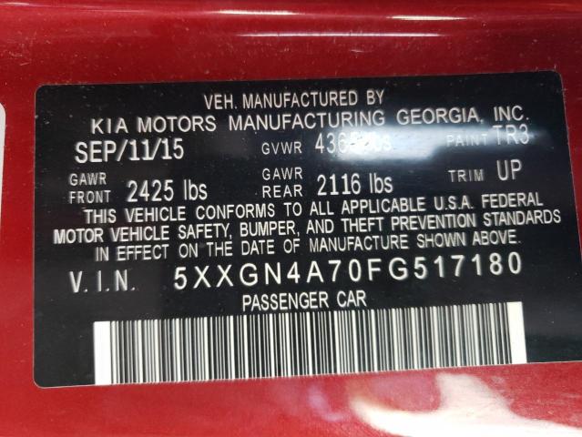 Photo 11 VIN: 5XXGN4A70FG517180 - KIA OPTIMA 