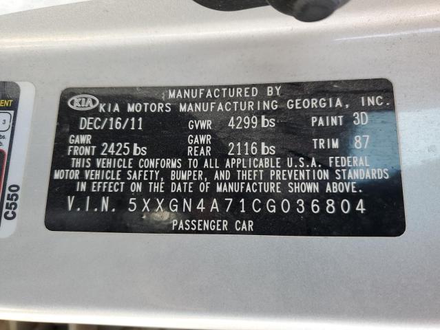 Photo 11 VIN: 5XXGN4A71CG036804 - KIA OPTIMA EX 