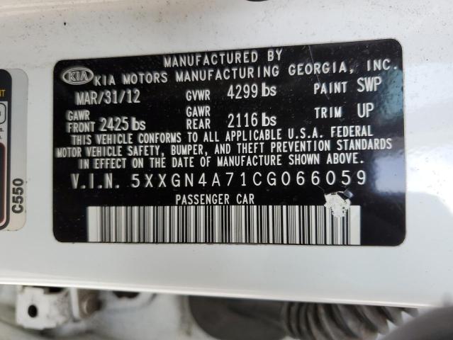 Photo 9 VIN: 5XXGN4A71CG066059 - KIA OPTIMA EX 