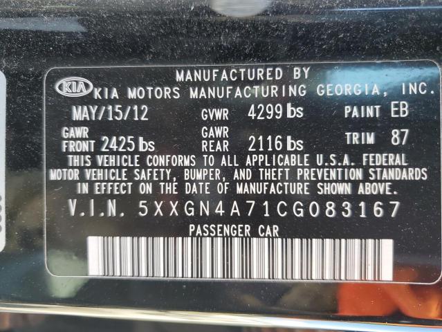 Photo 11 VIN: 5XXGN4A71CG083167 - KIA OPTIMA 