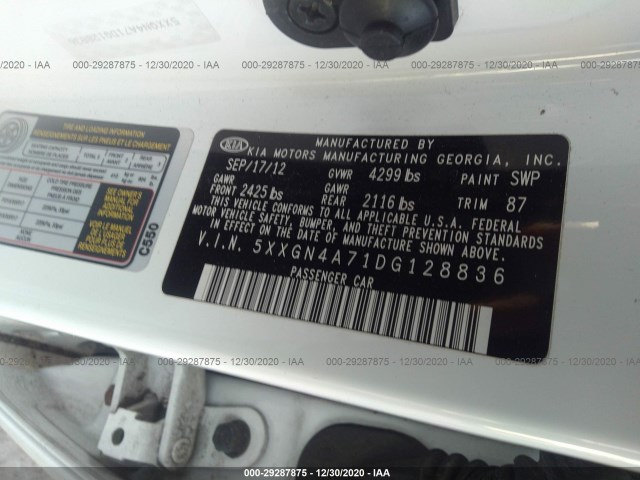 Photo 8 VIN: 5XXGN4A71DG128836 - KIA OPTIMA 