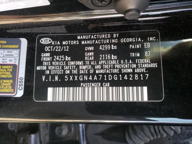 Photo 9 VIN: 5XXGN4A71DG142817 - KIA OPTIMA EX 