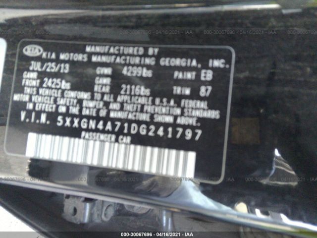 Photo 8 VIN: 5XXGN4A71DG241797 - KIA OPTIMA 