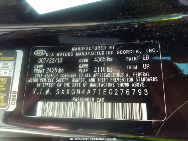 Photo 8 VIN: 5XXGN4A71EG276793 - KIA OPTIMA 