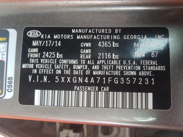 Photo 9 VIN: 5XXGN4A71FG357231 - KIA OPTIMA EX 