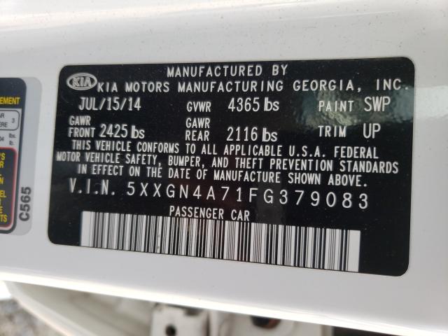 Photo 9 VIN: 5XXGN4A71FG379083 - KIA OPTIMA EX 