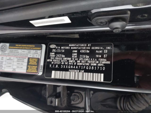 Photo 8 VIN: 5XXGN4A71FG381710 - KIA OPTIMA 