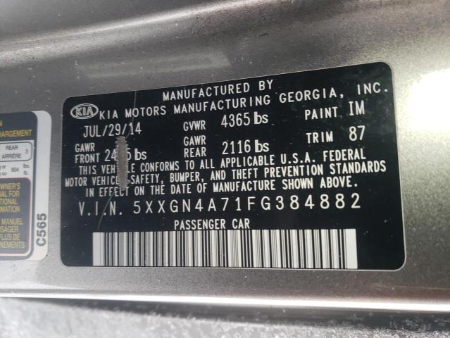 Photo 9 VIN: 5XXGN4A71FG384882 - KIA OPTIMA EX 