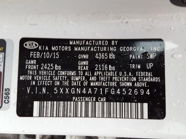 Photo 9 VIN: 5XXGN4A71FG452694 - KIA OPTIMA EX 