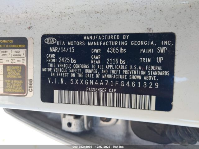 Photo 8 VIN: 5XXGN4A71FG461329 - KIA OPTIMA 