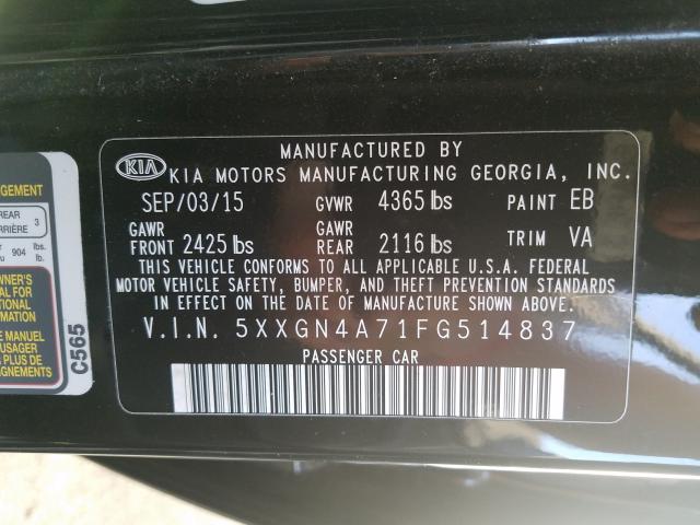 Photo 9 VIN: 5XXGN4A71FG514837 - KIA OPTIMA EX 