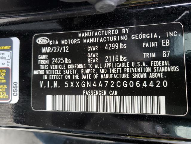 Photo 11 VIN: 5XXGN4A72CG064420 - KIA OPTIMA EX 