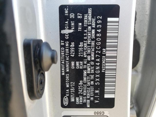 Photo 9 VIN: 5XXGN4A72CG084392 - KIA OPTIMA EX 