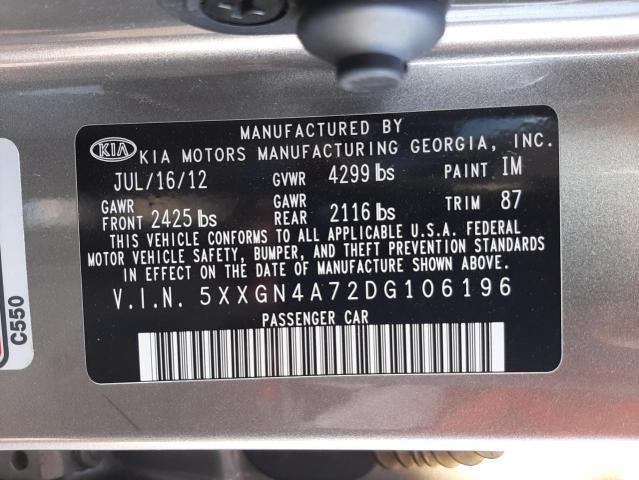 Photo 9 VIN: 5XXGN4A72DG106196 - KIA OPTIMA EX 