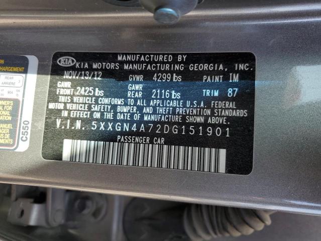 Photo 12 VIN: 5XXGN4A72DG151901 - KIA OPTIMA EX 