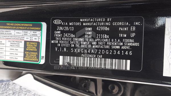 Photo 2 VIN: 5XXGN4A72DG234146 - KIA OPTIMA 