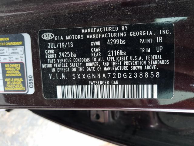 Photo 9 VIN: 5XXGN4A72DG238858 - KIA OPTIMA 