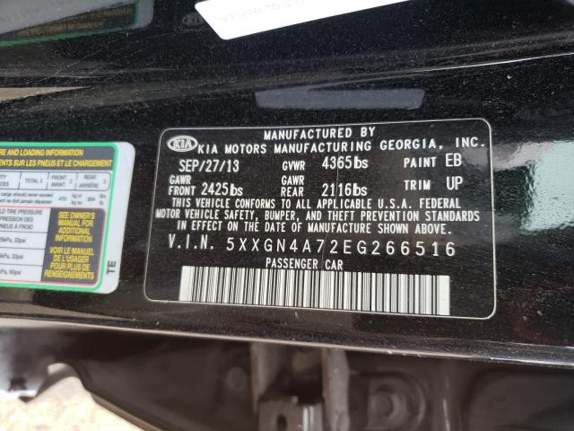 Photo 9 VIN: 5XXGN4A72EG266516 - KIA OPTIMA EX 