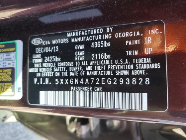 Photo 9 VIN: 5XXGN4A72EG293828 - KIA OPTIMA EX 