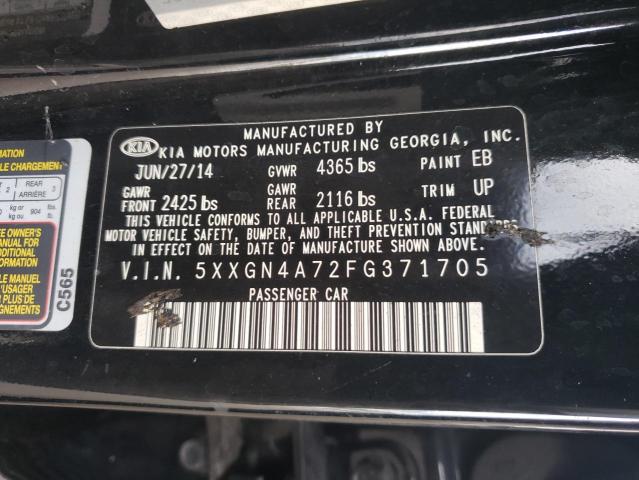 Photo 9 VIN: 5XXGN4A72FG371705 - KIA OPTIMA EX 