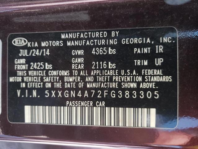 Photo 9 VIN: 5XXGN4A72FG383305 - KIA OPTIMA EX 