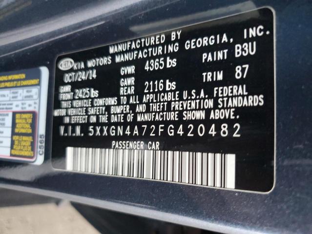 Photo 11 VIN: 5XXGN4A72FG420482 - KIA OPTIMA EX 