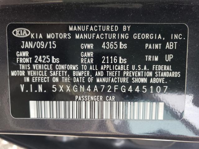 Photo 9 VIN: 5XXGN4A72FG445107 - KIA OPTIMA EX 