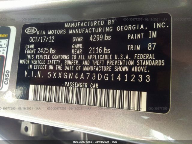 Photo 8 VIN: 5XXGN4A73DG141233 - KIA OPTIMA 